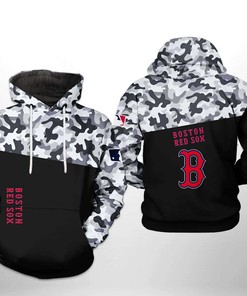 Boston Red Sox MLB Camo Veteran 3D Hoodie Zipper Hoodie