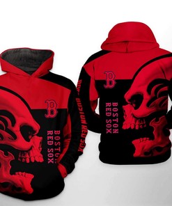 Boston Red Sox MLB Skull 3D Hoodie
