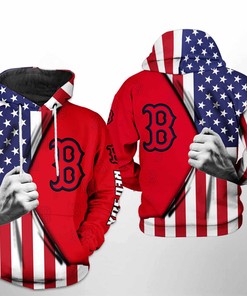 Boston Red Sox MLB US Flag 3D Hoodie