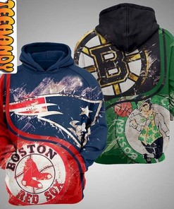 Boston Red Sox New England Patriots Boston Bruins Boston Celtic 3D Hoodie