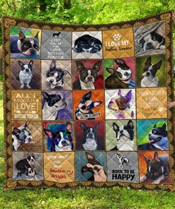 Boston Terrier Quilt Blanket Bedding Set for Home Décor