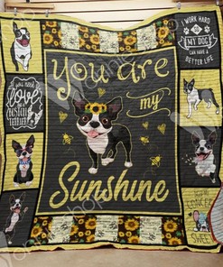 Boston Terrier You Are My Sunshine Quilt Blanket Bedding Set