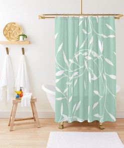 Botanical Boho Shower Curtain Curtain Eco-Friendly Waterproof Extra Durable Art Nouveau Trendy Curtain Unique Decor