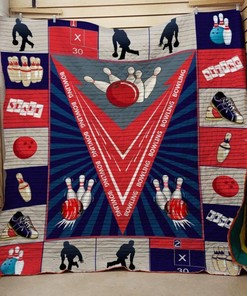 Bowling Quilt Blanket Bedding Set Gifts for Bowling Lovers