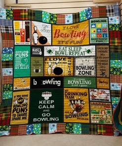 Bowling Quilt Blanket Bedding Set for Bowling Lovers