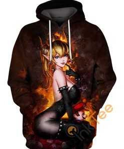 Bowsette Anime Girl Hoodie 3D