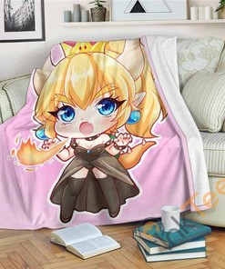 Bowsette Sherpa Fleece Blanket Gifts for Family, for Couple