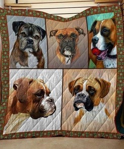 Boxer Dog Love Quilt Blanket Bedding Set for Home Décor