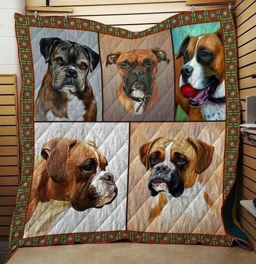 Boxer Dog Love Quilt Blanket Bedding Set for Home Décor