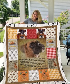 Boxer I'll Always Be By Your Side Quilt Blanket