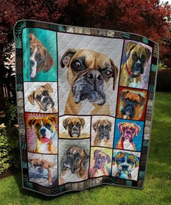 Boxer Quilt Blanket Bedding Set Gifts for Dog Lovers