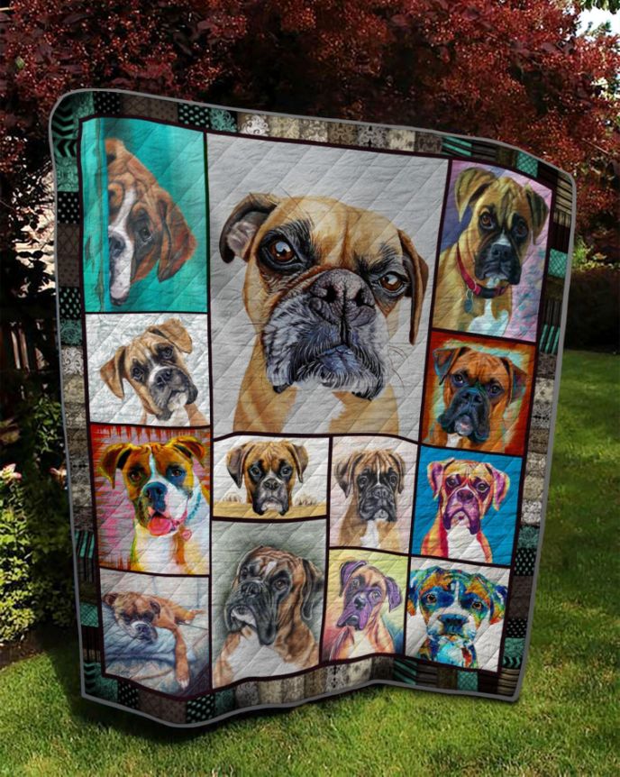 Boxer Quilt Blanket Bedding Set Gifts for Dog Lovers