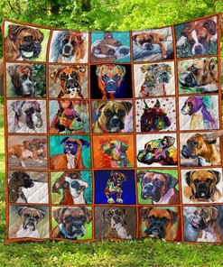 Boxer Quilt Blanket Bedding Set for Home Décor