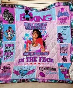 Boxing Girl She'll Punch You In The Face Quilt Blanket Bedding Set