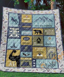 Boy Scout Keep Your Head Up Quilt Blanket Bedding Set
