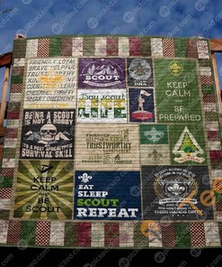 Boy Scout Life Quilt Blanket Bedding Set