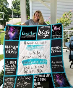 Boymom Blessed By My Boys Quilt Blanket Bedding Set