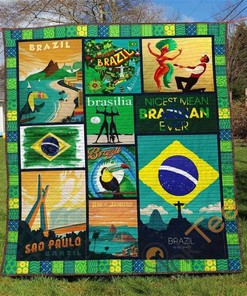 Brazil 1 Quilt Blanket Bedding Set With Pillowcase Option