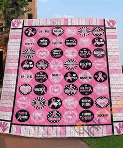 Breast Cancer Awareness Quilt Blanket Bedding Set