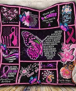 Breast Cancer Warrior Quilt Blanket And Bedding Set Options