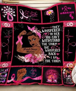 Breast Cancer Warrior Quilt Blanket Bedding Set With Pilliwcases Option