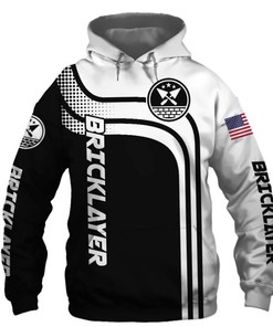 Bricklayer Black US Flag 3D Hoodie