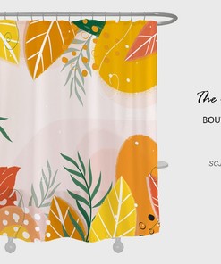 Bright Flowers Shower Curtain, Tropical Waterproof And Washable Shower Curtains For Bathroom