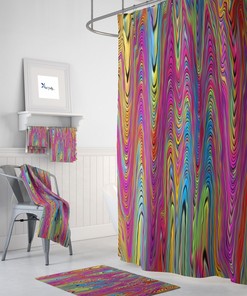 Bright Hippie Swirl Shower Curtain, Bath, Towel Options