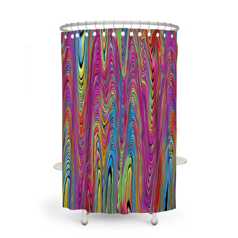 Bright Hippie Swirl Shower Curtain, Bath, Towel Options - Image 2