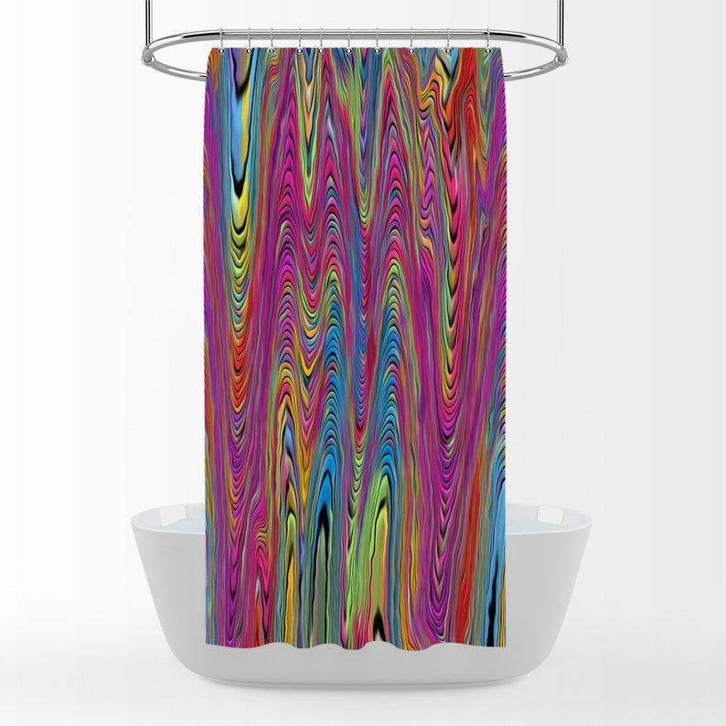 Bright Hippie Swirl Shower Curtain, Bath, Towel Options - Image 3