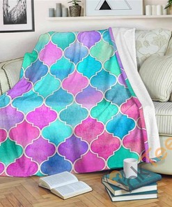 Bright Moroccan Morning Sherpa Fleece Blanket Gifts for Family, for Couple