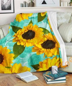 Bright Sunflower Sherpa Blanket Fleece Blanket Gifts for Fans