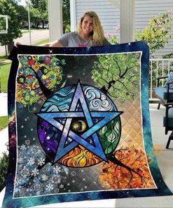 Bring Magic to Your Bedroom with Pentacle Quilt And Pillowcase Set