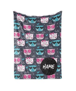 British Bulldog Personalized Custom Blanket With Your Family Or Dog's Name - Great Gifts For Dog Lovers Sherpa Fleece Blanket Gifts for Family, for Couple