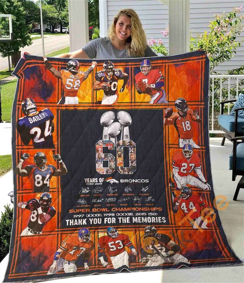 Broncos Quilt Blanket Bedding Set