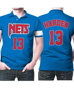 Brooklyn Nets James Harden #13 Nba Basketball Team New Arrival Blue 3d Designed Allover Gift For Brooklyn Fans Polo Shirt