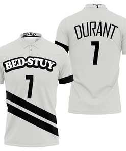Brooklyn Nets Kevin Durant 7 2020 City Edition White Jersey 3D All Over Print Polo Shirt