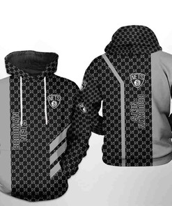 Brooklyn Nets NBA Team Pattern Mix 3D Hoodie