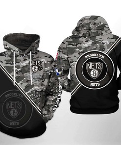 Brooklyn Nets NBA US Camo Team 3D Hoodie