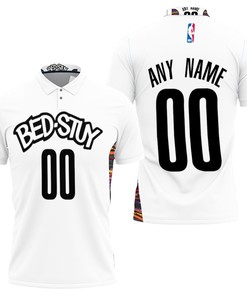 Brooklyn Nets Nba Basketball Team Logo 2020 City Edition New Arrival White Brooklyn Fans Polo Shirt