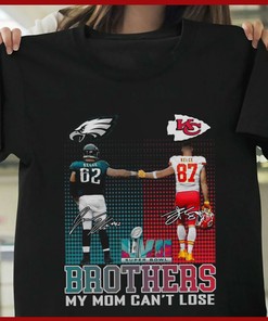 Brothers Jason Kelce Eagles Team & Travis Kelce Kansas City Chiefs 2023 T-Shirt