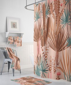Brown Botanical Shower Curtain, Bath, Towel Options