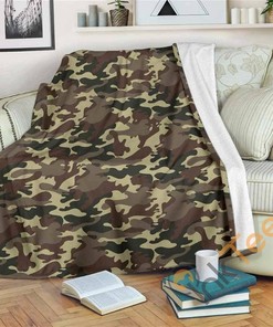 Brown Camouflage Sherpa Fleece Blanket Gift