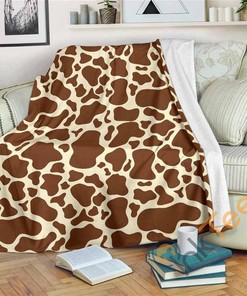 Brown Cow Sherpa Fleece Blanket Gifts for Family, for Couple