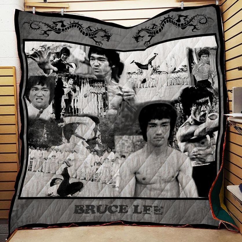Bruce Lee Black And White Quilt Blanket Bedding Set