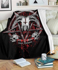 Brutal Baphomet Sherpa Fleece Blanket Gifts for Family, for Couple