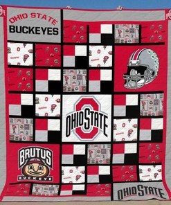 Brutus Ncaa Ohio State Buckeyes Quilt Blanket Bedding Set