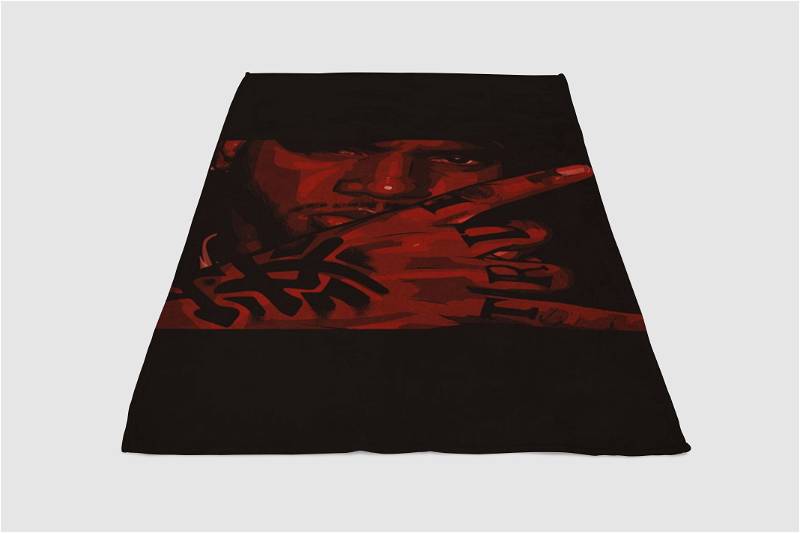 Bryson Tiller Trapsoul Artwork Sherpa Fleece Blanket Gifts for Family, for Couple