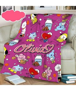 Bt21 Bangtan Boys Bts Best Seller Fleece Blanket Gift For Fan, Quilt Blanket Bedding Set Gift 4