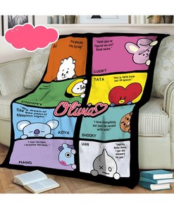 Bt21 Bangtan Boys Bts Best Seller Fleece Blanket Gift For Fan, Quilt Blanket Bedding Set Gift 5